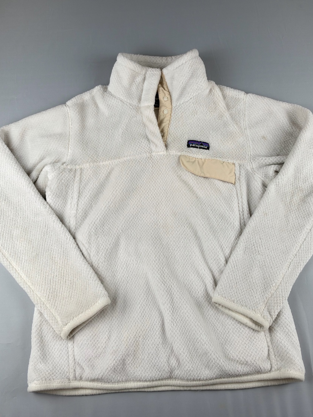 Patagonia Women’s Cream Snap-T Synchilla Pullover Fleece size Medium